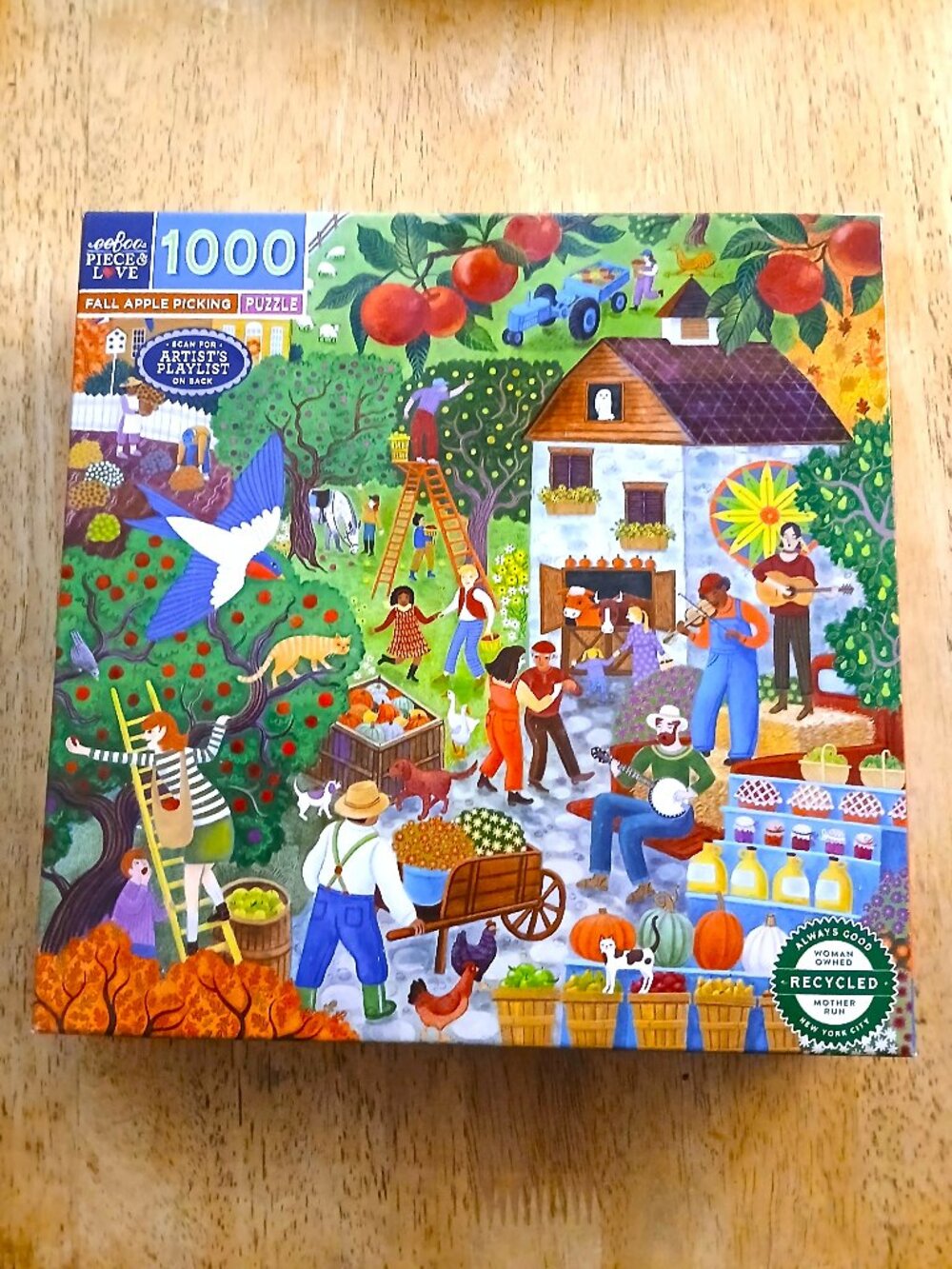 Eeboo "Fall Apple Picking" Jigsaw Puzzle, 1000 Pieces